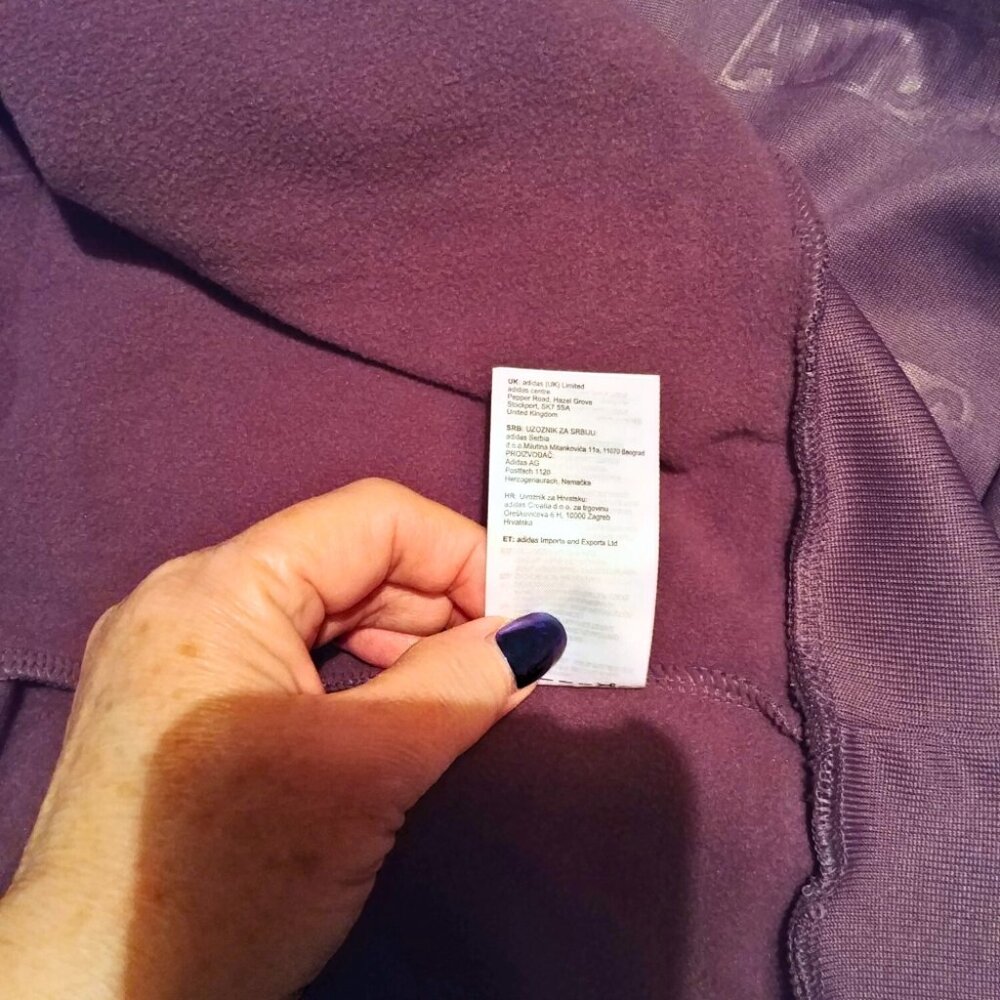 Adidas Brand Love Fleece Hoodie Sweatshirt Shadow Violet Men's Size Lg - Picture 9 of 9